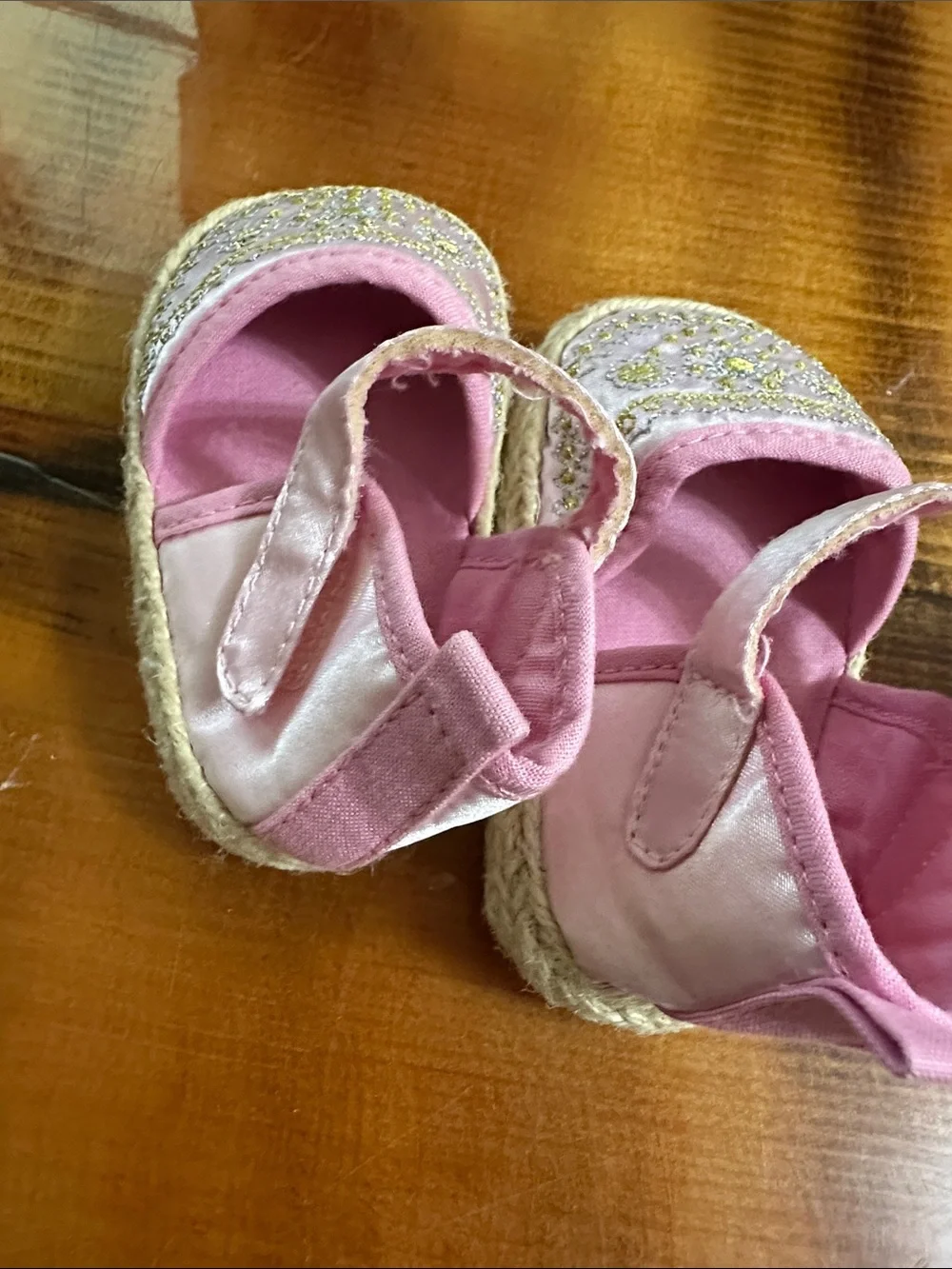 Pink Embroidered Girls' Mary Jane Espadrille Shoes